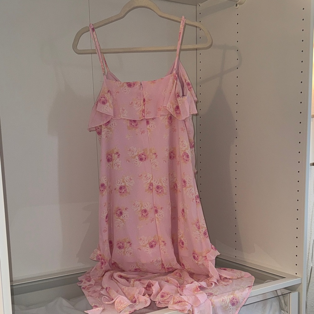 Floral Pink Ruffle Dress - Picture 4 of 6